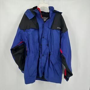 Zermatt Mens Nylon Jacket Size L ZTech Blue Black Red Colorblock‎ Gorpcore